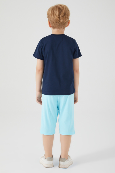 Superman L1562-3 Boy's Bottom Top Set Navy Blue