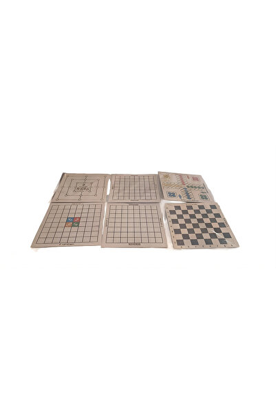 Ahtek Wooden Intelligence Game Set 7 Pieces 9 Stones + Checkers + Jump Ball + Hopscotch + Reverse + Trash Man