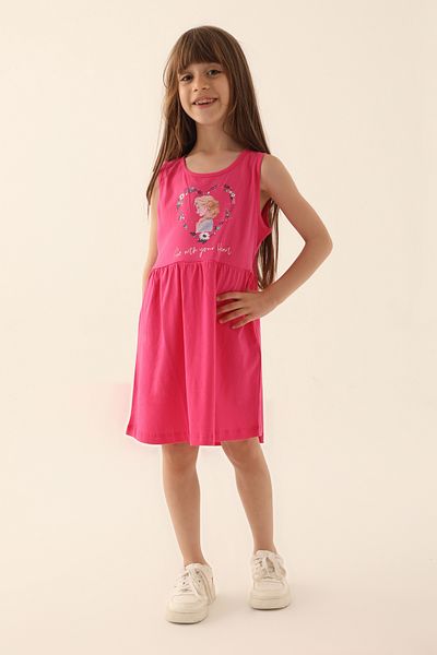 Frozen D4867-3 Children's Fuchsia Dress