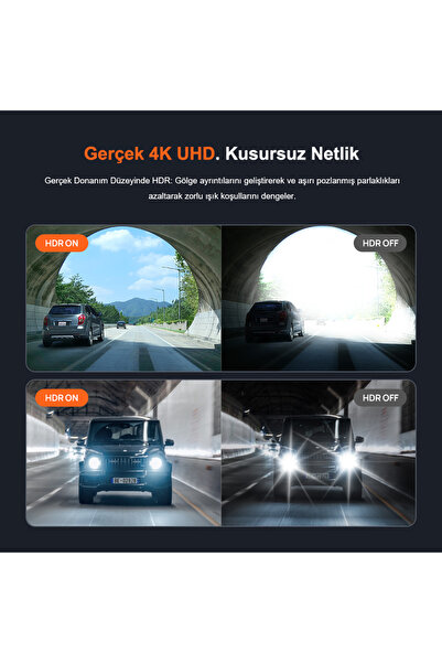 70MAİ Araç Kamerası A800SE Ön Kamera + RC22 Arka Kamera Set 4K Ultra HD, Ön Bellekli Acil Kayıt