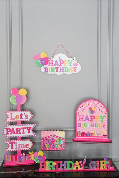 The Grade Activity Pink Happy Birthday Party Set Birthday Party Set Birthday Background Birthday Ornament