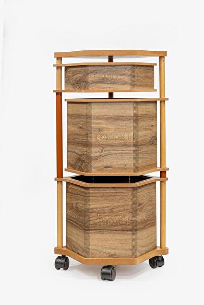 ARBOR EV Ahşap Patates Soğan Sarımsaklık Sebzelik