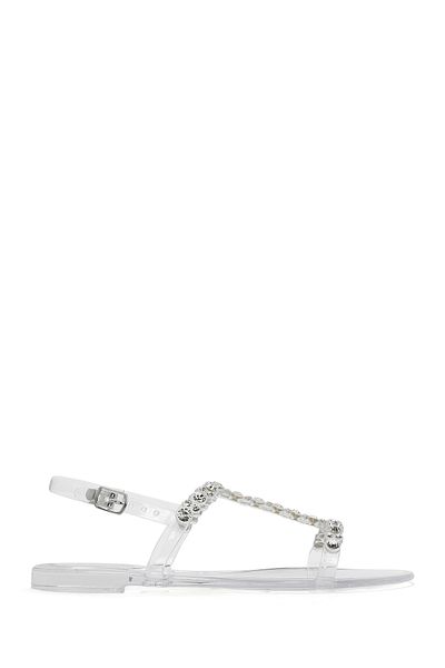 Derimod Women's Transparent Jelly Back Buckle Stone Sandals 25Sfe4927Pv