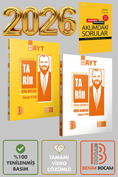 Benim Hocam Yayınları Ramazan Yetgin AYT Tarih Ders Notları & AYT Tarih Soru ...