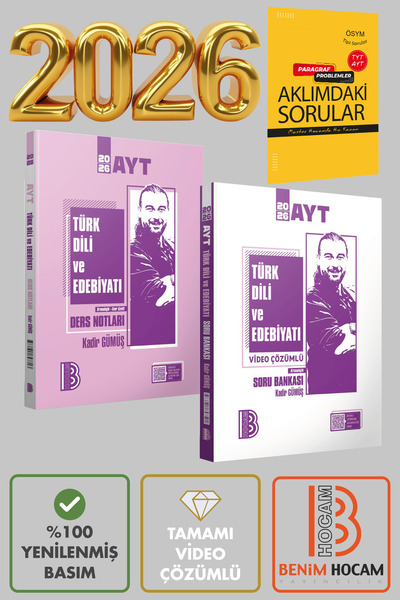 Benim Hocam Yayınları Kadir Gümüş AYT Edebiyat Tamamı Çözümlü Soru Bankası & ...