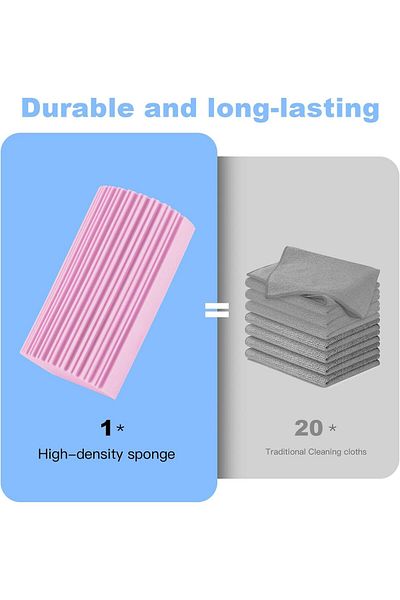BEKZ Set 2 Magic Cleaning Sponges, Multifunctional, Superior Absorption, Anti-Allergic, Pink