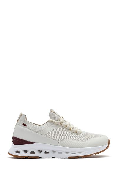Derimod Zero Women's Cream Lace-Up Fabric Sneaker 25Sfe49566F