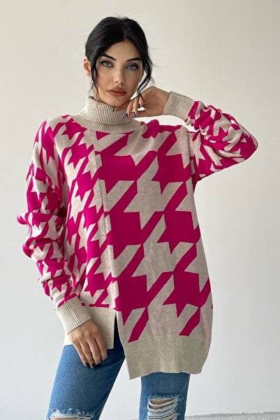 lovebox Tricotaj de damă, țesătură, cu gât țesut, cu croiala asimetrică, pulover supradimensionat 193