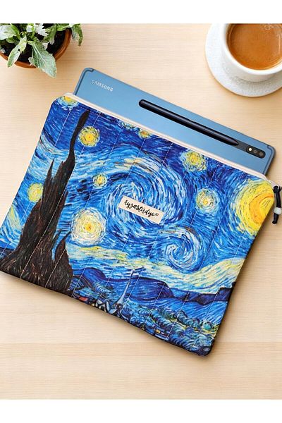 Ayza Stüdyo Starry Night Tablet Bag, 10-12 Inch Compatible Fluffy iPad Bag