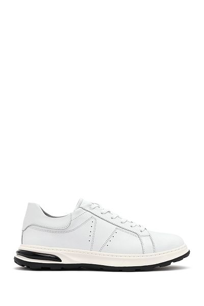 Derimod Men's White Lace-Up Thick Soled Leather Sneaker 25Sfd675018
