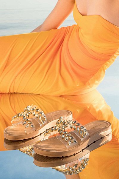 Derimod Gold Stone Women's Slippers 25Sfe4633Pv