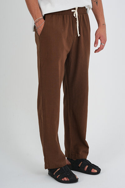 Redline Comforted Men's Linen Look Casual Pants Wide Leg New Season