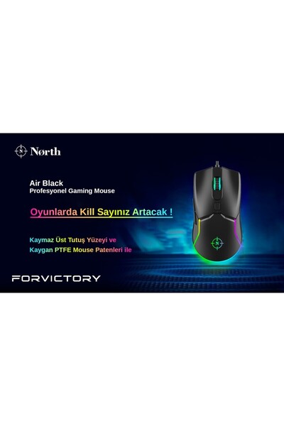 Genel Markalar Air Black Rgb Kablolu Profesyonel Oyuncu Mouse