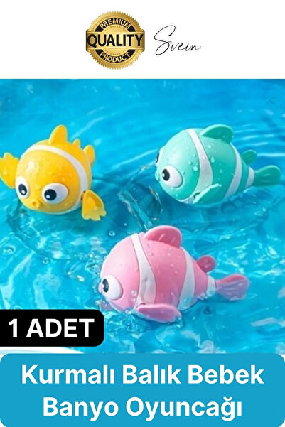 Svein Kurmalı Balık Bebek Banyo Oyuncağı Arkadaşı Deniz Şişme Havuz Küvet Sud...