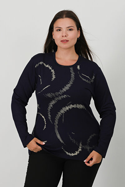 Lanze Bluză din bumbac pieptănat imprimată