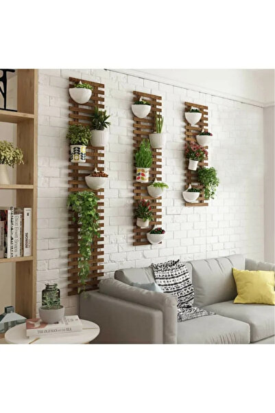 Wooden Factory Ahşap Merdiven Tipi Saksılık – Çok Katlı Çiçeklik Raf Bahçe ve Balkon Dekoru