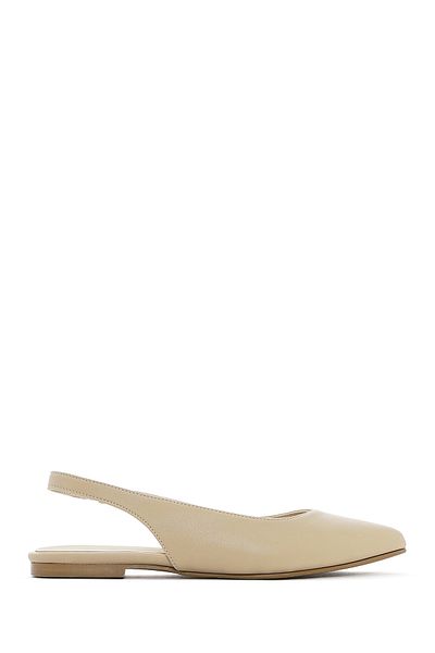 Derimod Women's Cream Open Back Summer Ballerina Shoes 25Sfe400118