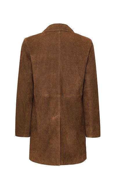 Derimod Pamela Women's Brown Suede Leather Coat 25Sgd53041B