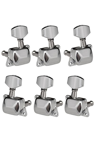 Choice 3L 3R Silver 6 Pieces Guitar String Tuning Pegs Semi-closed Tuning Machine Machine Heads Tuners for