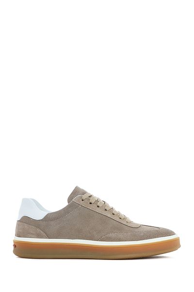 Derimod Men's Beige Lace-Up Suede Leather Sneaker 25Sfd 641910
