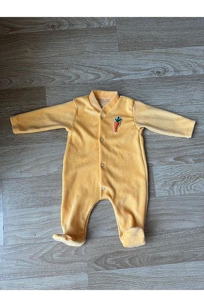 cimcim baby Velvet Baby Rompers Carrot Detailed