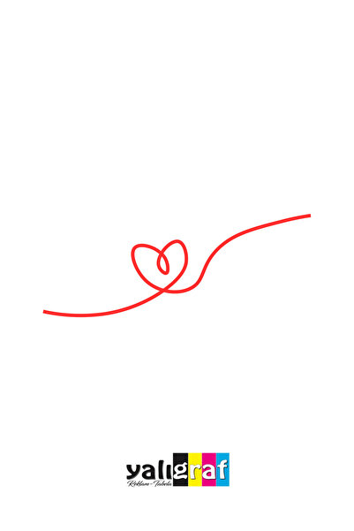 Yalıgraf Reklam Tabela Çizgisel Kalp Oto Sticker Motor & Kask Sticker 12x5