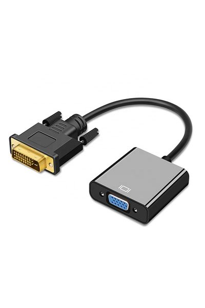 HOPE R DVI-D Dual Link 24+1 male to VGA 15 pin female converter cable, black, 15cm, HOPE R