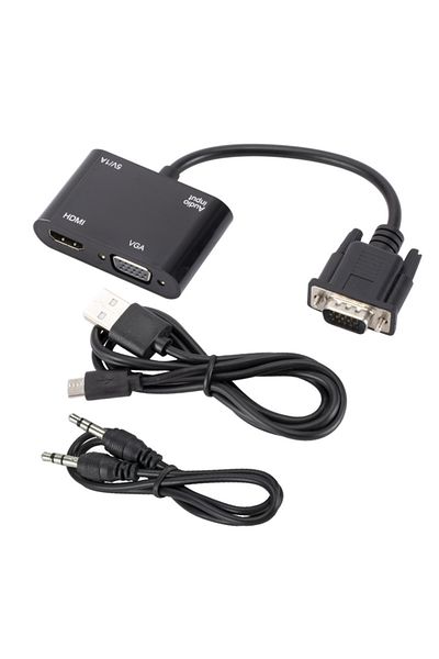 HOPE R VGA male to VGA male converter cable with Audio and HDMI female, for monitors and projectors, HOPE R