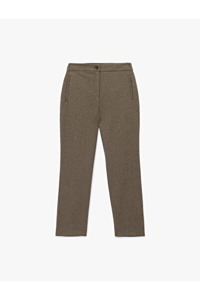 Koton Regular Fit Normal Bel Ekose Cigarette Pantolon