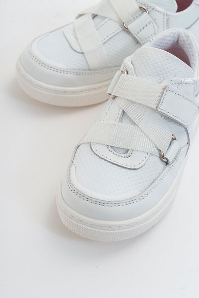 mnpc Boy's White Leather Orthopedic Supported Children's Sneaker Shoes