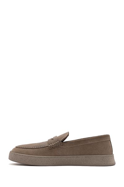 Derimod Men's Beige Moccasin Suede Genuine Leather Penny Loafer Shoes Casual Daily Shoes 25Sfd755410