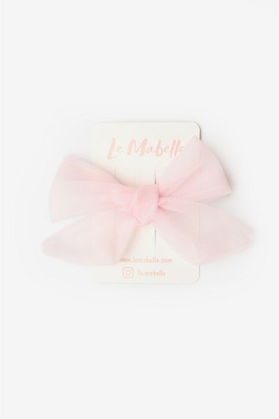 Le Mabelle Pink Lacing Tulle Bow Girl's Clip Buckle