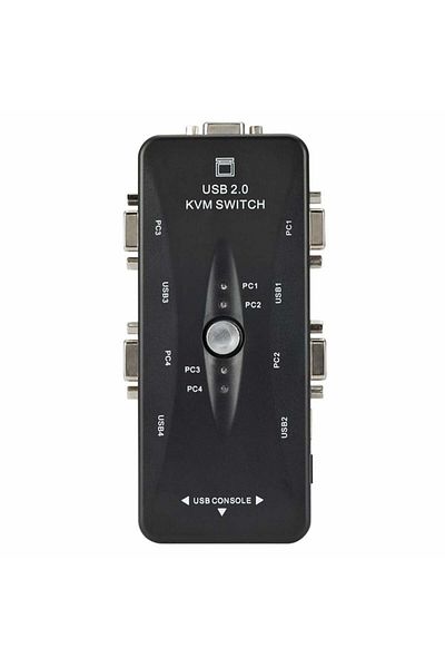 HOPE R Switch KVM 41UA HOPE R, 4 porturi, USB 2.0 A + USB 2.0 B + VGA
