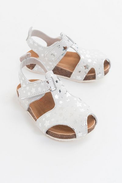 mnpc Unisex Children's Starry Silver Leather Orthopedic Supported Children's Sandals