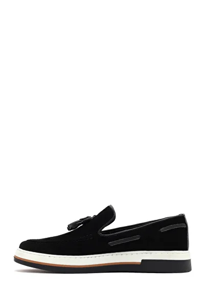 Derimod Men's Black Suede Genuine Leather Casual Penny Loafer Shoes Casual Daily Shoes 25Sfd680410