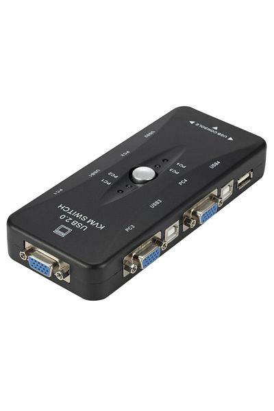 HOPE R Switch KVM 41UA HOPE R, 4 porturi, USB 2.0 A + USB 2.0 B + VGA