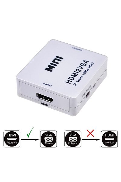 HOPE R Mini convertor HDMI la VGA, 1080p, video si audio stereo, HOPE R