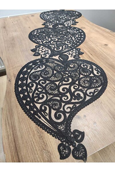 YALINSHOME Τραπεζομάντιλο KALP Runner πολυτελές ΔΑΝΤΕΛΑ χρυσό ασημί μπεζ (καφ...