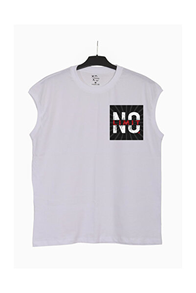 haha تي شيرت بدون أكمام مطبوع بدون حدود للرجال