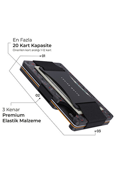 Louise Motto Küspedal Card Portfolio & Card Holder - Premium Seral (Red)