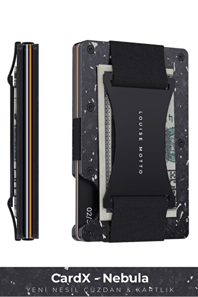 Louise Motto Cardx - Nebula Straps - Forged Carbon Cüzdan & Kartlık - Premium...