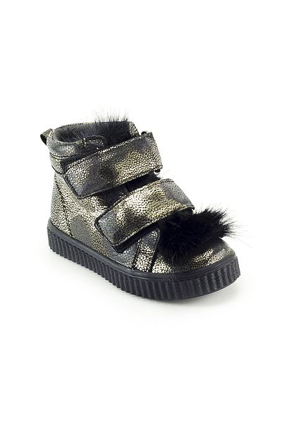 mnpc Girl's Black Leather Orthopedic Supported Children's Boots