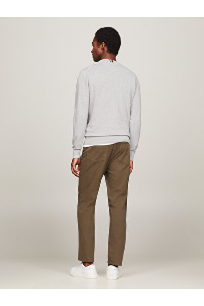 Tommy Hilfiger Erkek Marka Logolu Organik Pamuklu Günlük Kullanıma Uygun Gri Kazak MW0MW33511 P01