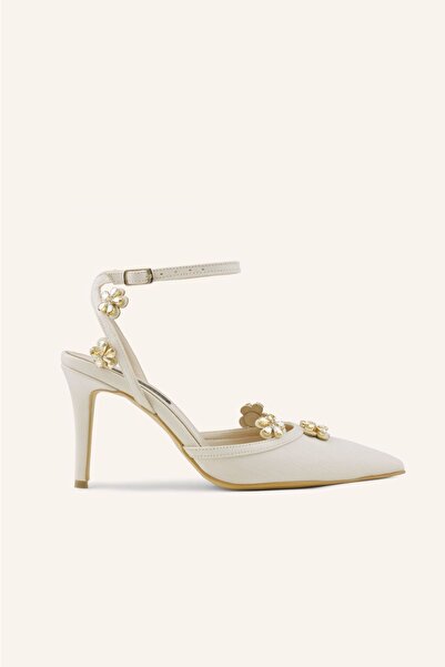 MARCATELLI Şampanya Saten Bloom Stiletto