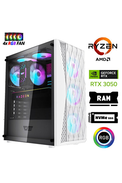 XASER Xsr1197 Ryzen 5 5500 32GB Ram 1TB Uyumlu  M.2 NVMe SSD 6GB RTX3050 Masaüstü Oyuncu Bilgisayarı