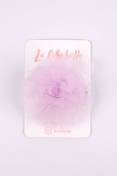 Le Mabelle Lila Tül Çiçek Kız Çocuk Klips Toka