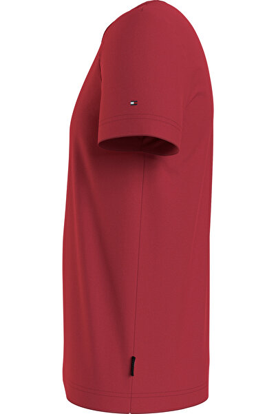 Tommy Hilfiger Men's Brand Logo Organic Cotton Crew Neck Red T-Shirt Mw0Mw34387 Xlg