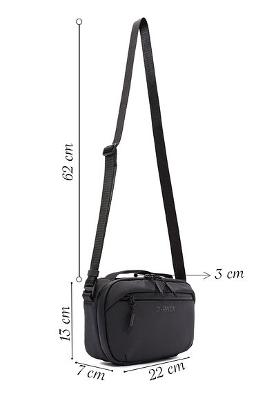 Derimod D-Pack Men's Black Fabric Crossbody Bag 24Wbd30066F