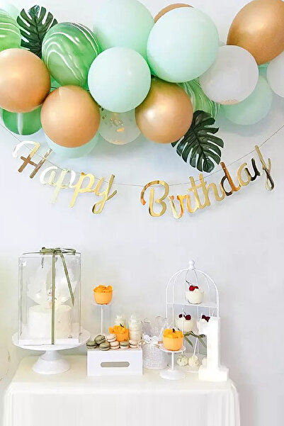 Le Mabelle Altın Happy Birthday Banner