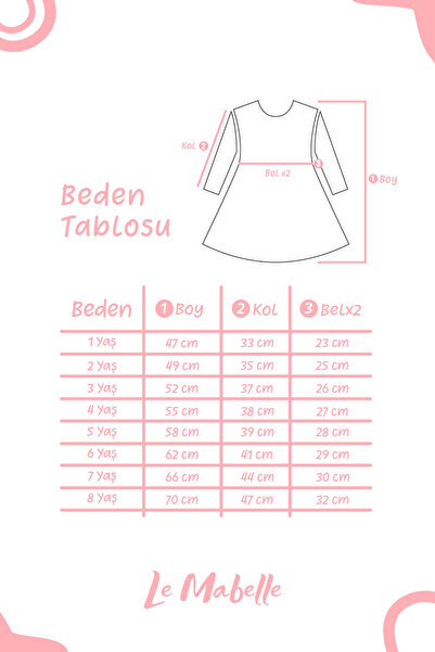 Le Mabelle Pembe  Uzun Kollu Organze Kız Çocuk Parti Elbisesi - Sage